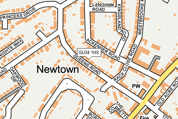 GU34 1HX map - OS OpenMap – Local (Ordnance Survey) GU34 1HX map - OS OpenMap – Local (Ordnance Survey)