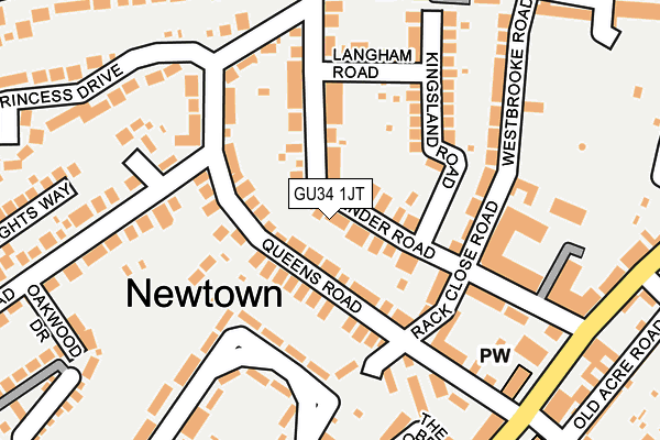 GU34 1JT map - OS OpenMap – Local (Ordnance Survey) GU34 1JT map - OS OpenMap – Local (Ordnance Survey)