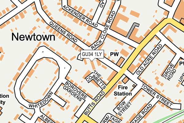 GU34 1LY map - OS OpenMap – Local (Ordnance Survey)
