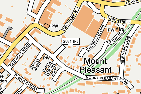 GU34 1NJ map - OS OpenMap – Local (Ordnance Survey) GU34 1NJ map - OS OpenMap – Local (Ordnance Survey)