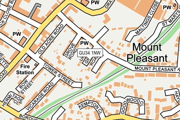 GU34 1NW map - OS OpenMap – Local (Ordnance Survey) GU34 1NW map - OS OpenMap – Local (Ordnance Survey)