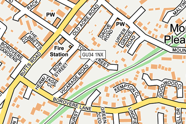 GU34 1NX map - OS OpenMap – Local (Ordnance Survey) GU34 1NX map - OS OpenMap – Local (Ordnance Survey)