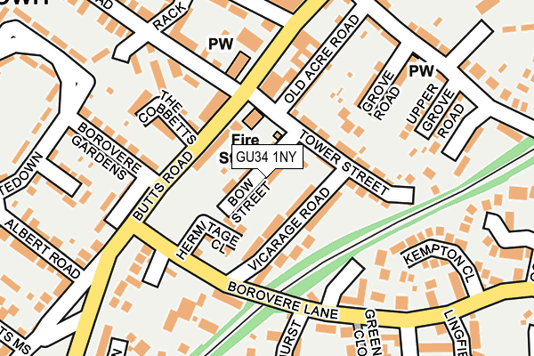 GU34 1NY map - OS OpenMap – Local (Ordnance Survey) GU34 1NY map - OS OpenMap – Local (Ordnance Survey)