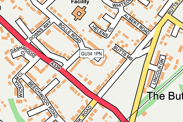 GU34 1PN map - OS OpenMap – Local (Ordnance Survey) GU34 1PN map - OS OpenMap – Local (Ordnance Survey)