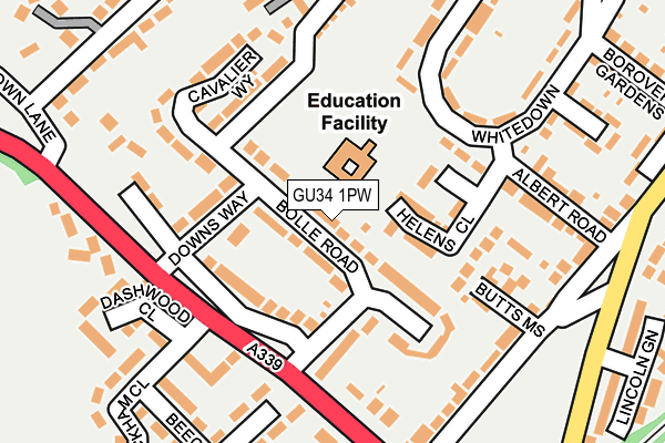 GU34 1PW map - OS OpenMap – Local (Ordnance Survey)