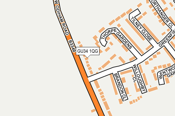 GU34 1QG map - OS OpenMap – Local (Ordnance Survey) GU34 1QG map - OS OpenMap – Local (Ordnance Survey)