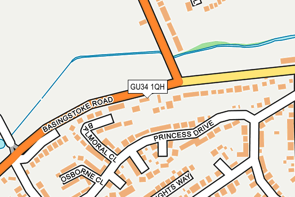 GU34 1QH map - OS OpenMap – Local (Ordnance Survey) GU34 1QH map - OS OpenMap – Local (Ordnance Survey)