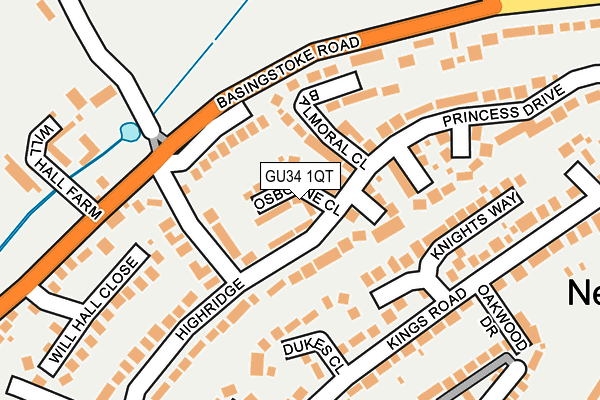 GU34 1QT map - OS OpenMap – Local (Ordnance Survey) GU34 1QT map - OS OpenMap – Local (Ordnance Survey)