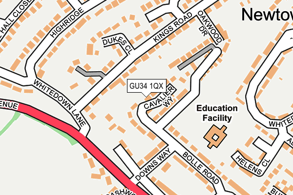 GU34 1QX map - OS OpenMap – Local (Ordnance Survey) GU34 1QX map - OS OpenMap – Local (Ordnance Survey)
