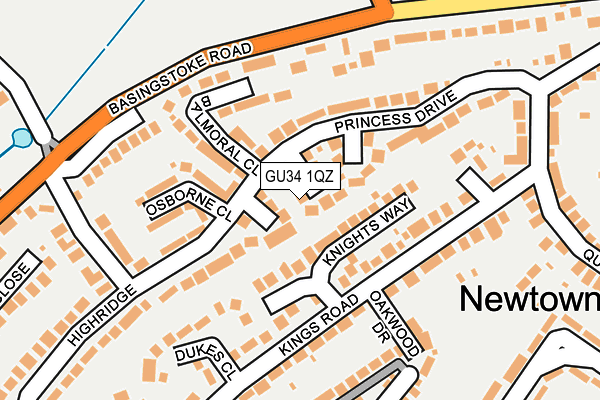 GU34 1QZ map - OS OpenMap – Local (Ordnance Survey) GU34 1QZ map - OS OpenMap – Local (Ordnance Survey)