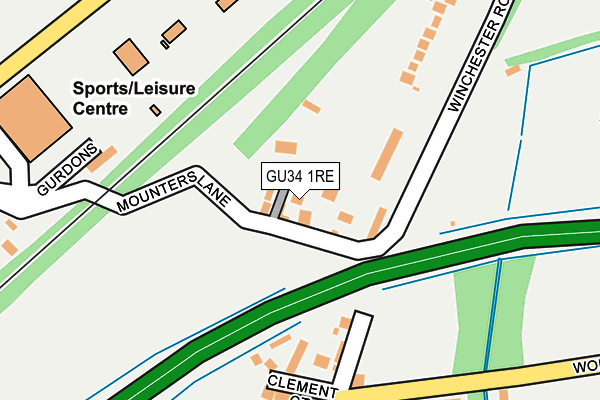 GU34 1RE map - OS OpenMap – Local (Ordnance Survey) GU34 1RE map - OS OpenMap – Local (Ordnance Survey)