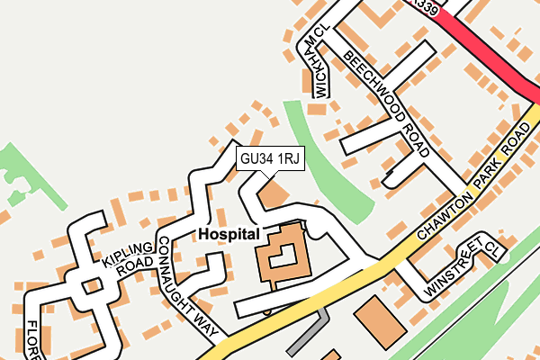 GU34 1RJ map - OS OpenMap – Local (Ordnance Survey) GU34 1RJ map - OS OpenMap – Local (Ordnance Survey)