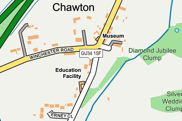 GU34 1SF map - OS OpenMap – Local (Ordnance Survey)