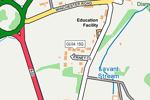 GU34 1SQ map - OS OpenMap – Local (Ordnance Survey) GU34 1SQ map - OS OpenMap – Local (Ordnance Survey)
