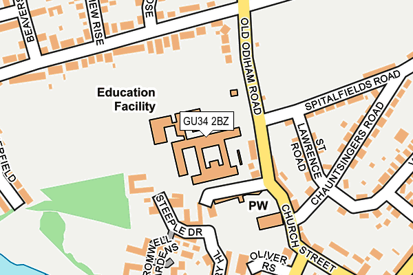 GU34 2BZ map - OS OpenMap – Local (Ordnance Survey) GU34 2BZ map - OS OpenMap – Local (Ordnance Survey)