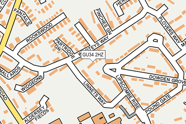 GU34 2HZ map - OS OpenMap – Local (Ordnance Survey) GU34 2HZ map - OS OpenMap – Local (Ordnance Survey)