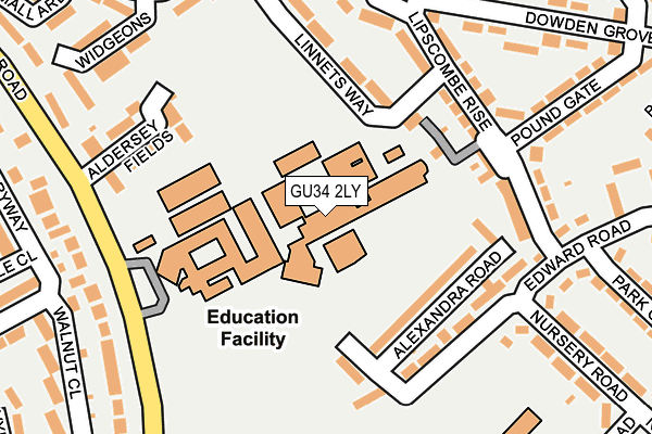 GU34 2LY map - OS OpenMap – Local (Ordnance Survey) GU34 2LY map - OS OpenMap – Local (Ordnance Survey)