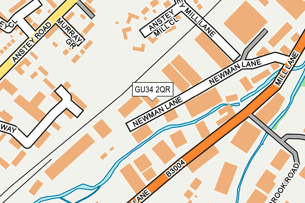 GU34 2QR map - OS OpenMap – Local (Ordnance Survey) GU34 2QR map - OS OpenMap – Local (Ordnance Survey)