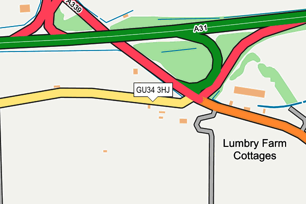 GU34 3HJ map - OS OpenMap – Local (Ordnance Survey) GU34 3HJ map - OS OpenMap – Local (Ordnance Survey)