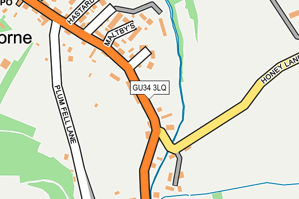 GU34 3LQ map - OS OpenMap – Local (Ordnance Survey) GU34 3LQ map - OS OpenMap – Local (Ordnance Survey)
