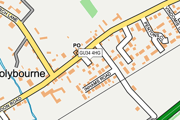 GU34 4HG map - OS OpenMap – Local (Ordnance Survey) GU34 4HG map - OS OpenMap – Local (Ordnance Survey)