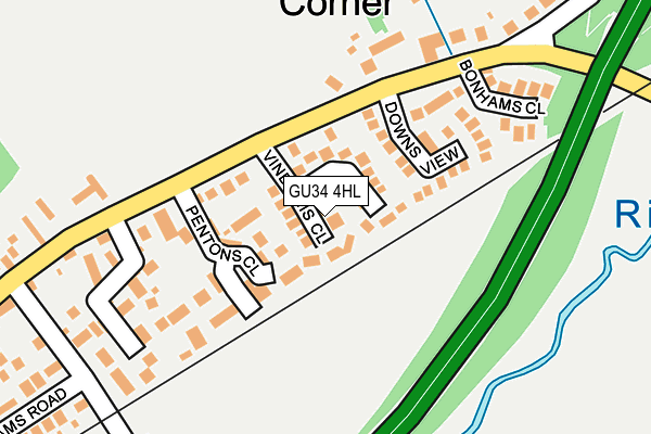 GU34 4HL map - OS OpenMap – Local (Ordnance Survey) GU34 4HL map - OS OpenMap – Local (Ordnance Survey)
