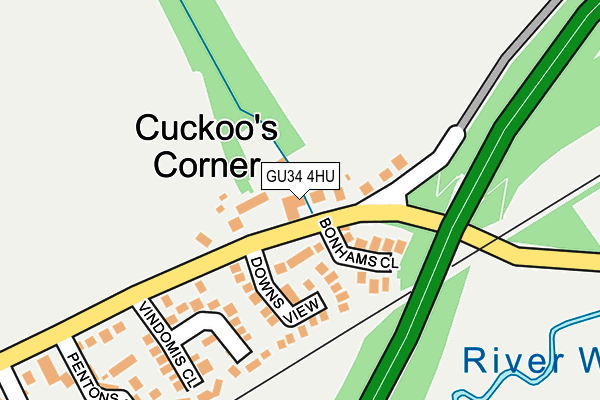 GU34 4HU map - OS OpenMap – Local (Ordnance Survey) GU34 4HU map - OS OpenMap – Local (Ordnance Survey)