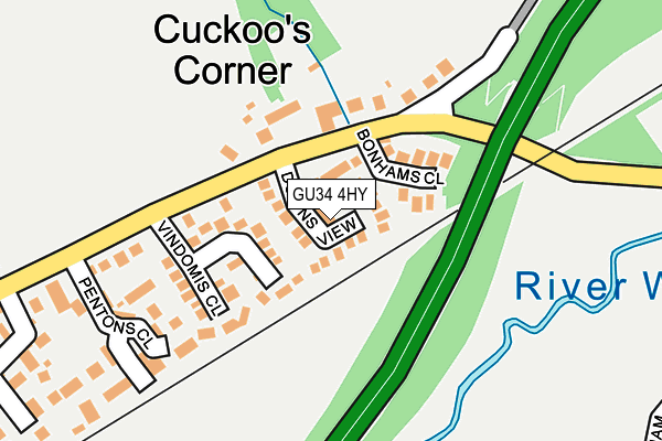 GU34 4HY map - OS OpenMap – Local (Ordnance Survey) GU34 4HY map - OS OpenMap – Local (Ordnance Survey)