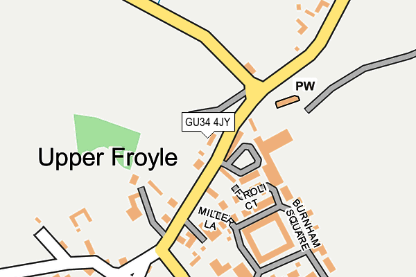 GU34 4JY map - OS OpenMap – Local (Ordnance Survey) GU34 4JY map - OS OpenMap – Local (Ordnance Survey)