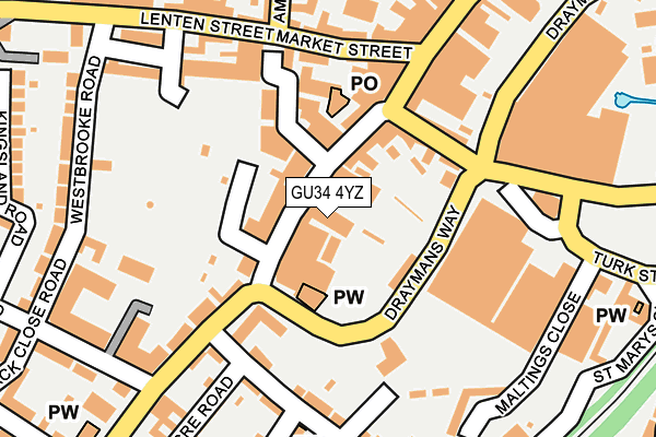 GU34 4YZ map - OS OpenMap – Local (Ordnance Survey) GU34 4YZ map - OS OpenMap – Local (Ordnance Survey)