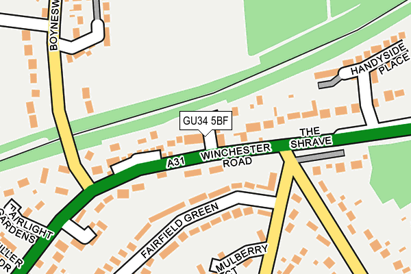 GU34 5BF map - OS OpenMap – Local (Ordnance Survey) GU34 5BF map - OS OpenMap – Local (Ordnance Survey)