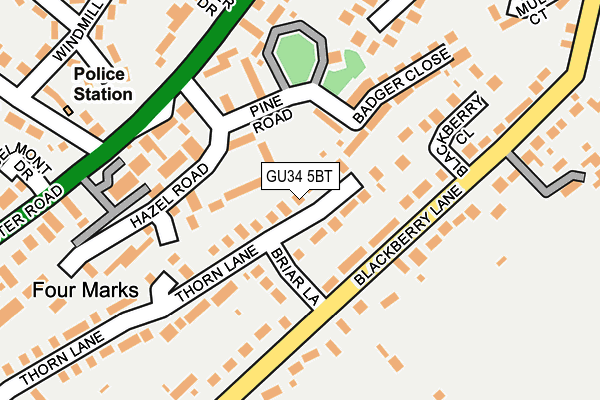 GU34 5BT map - OS OpenMap – Local (Ordnance Survey) GU34 5BT map - OS OpenMap – Local (Ordnance Survey)