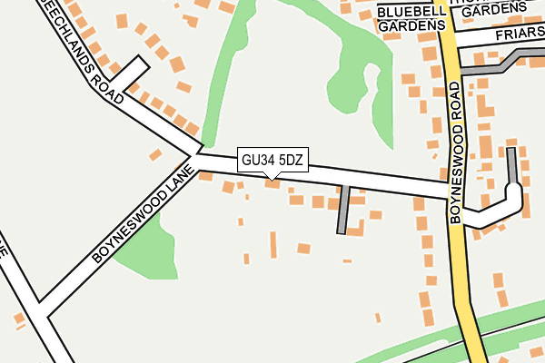 GU34 5DZ map - OS OpenMap – Local (Ordnance Survey) GU34 5DZ map - OS OpenMap – Local (Ordnance Survey)