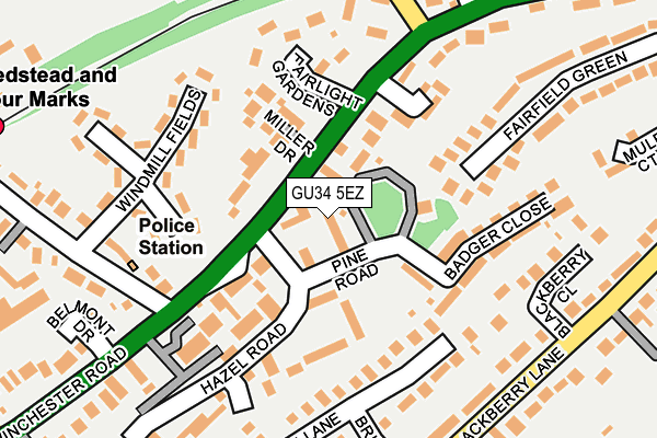 GU34 5EZ map - OS OpenMap – Local (Ordnance Survey)