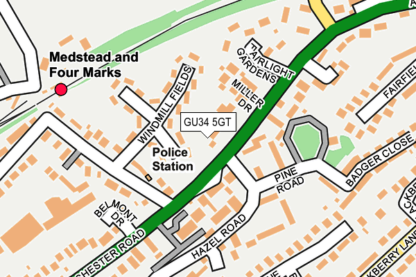 GU34 5GT map - OS OpenMap – Local (Ordnance Survey)
