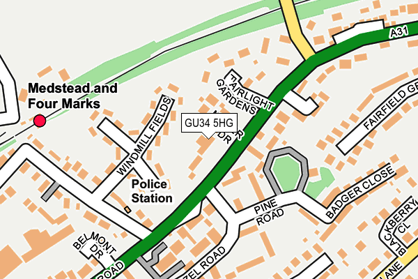 GU34 5HG map - OS OpenMap – Local (Ordnance Survey)