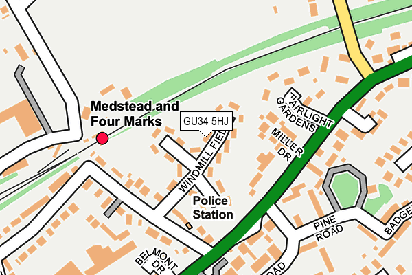 GU34 5HJ map - OS OpenMap – Local (Ordnance Survey) GU34 5HJ map - OS OpenMap – Local (Ordnance Survey)