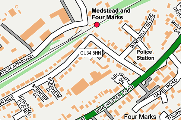 GU34 5HN map - OS OpenMap – Local (Ordnance Survey) GU34 5HN map - OS OpenMap – Local (Ordnance Survey)
