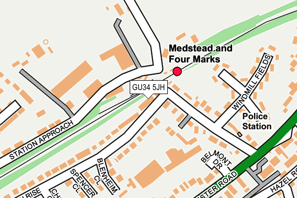 GU34 5JH map - OS OpenMap – Local (Ordnance Survey) GU34 5JH map - OS OpenMap – Local (Ordnance Survey)