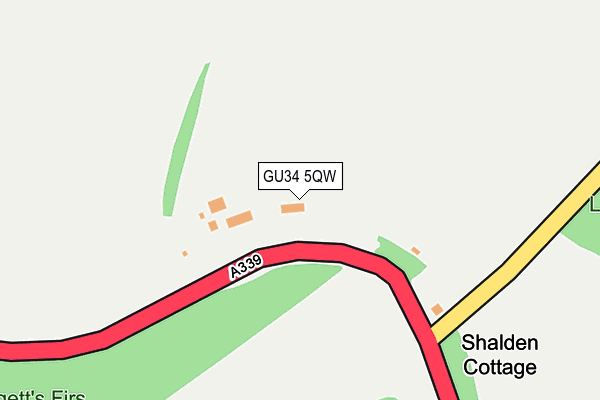 GU34 5QW map - OS OpenMap – Local (Ordnance Survey) GU34 5QW map - OS OpenMap – Local (Ordnance Survey)