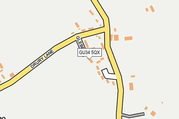 GU34 5QX map - OS OpenMap – Local (Ordnance Survey) GU34 5QX map - OS OpenMap – Local (Ordnance Survey)