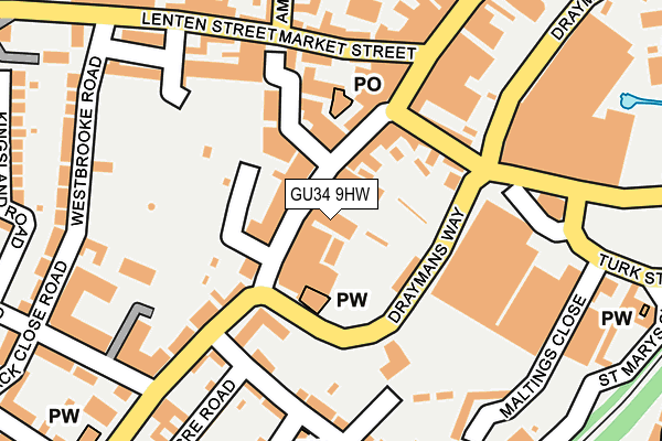 GU34 9HW map - OS OpenMap – Local (Ordnance Survey) GU34 9HW map - OS OpenMap – Local (Ordnance Survey)