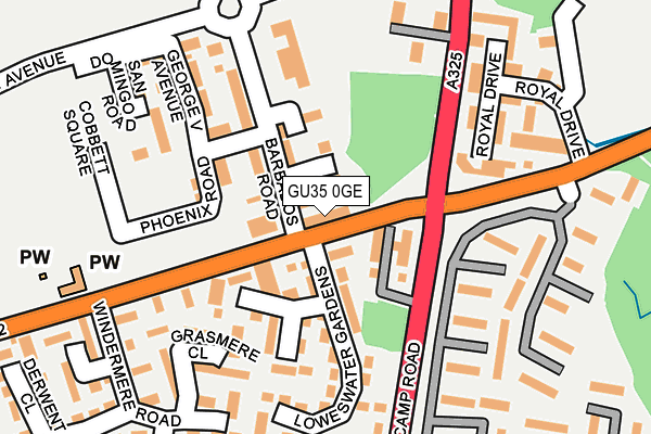 GU35 0GE map - OS OpenMap – Local (Ordnance Survey) GU35 0GE map - OS OpenMap – Local (Ordnance Survey)