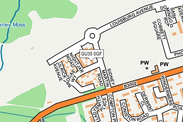 GU35 0GF map - OS OpenMap – Local (Ordnance Survey)