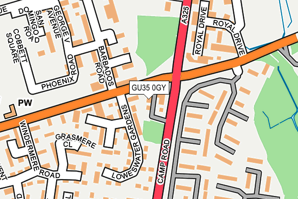 GU35 0GY map - OS OpenMap – Local (Ordnance Survey) GU35 0GY map - OS OpenMap – Local (Ordnance Survey)
