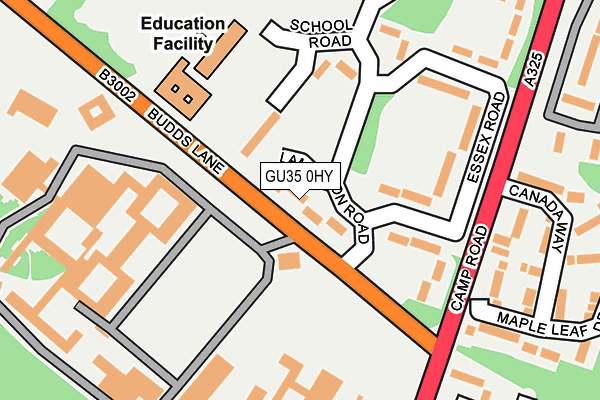 GU35 0HY map - OS OpenMap – Local (Ordnance Survey) GU35 0HY map - OS OpenMap – Local (Ordnance Survey)