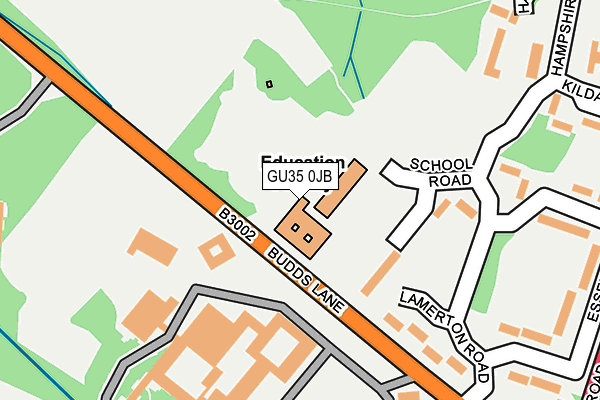 GU35 0JB map - OS OpenMap – Local (Ordnance Survey) GU35 0JB map - OS OpenMap – Local (Ordnance Survey)