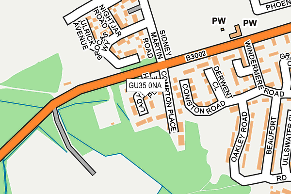 GU35 0NA map - OS OpenMap – Local (Ordnance Survey) GU35 0NA map - OS OpenMap – Local (Ordnance Survey)