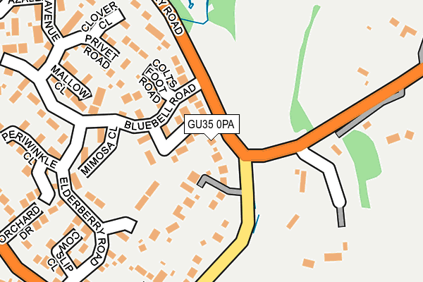 GU35 0PA map - OS OpenMap – Local (Ordnance Survey) GU35 0PA map - OS OpenMap – Local (Ordnance Survey)