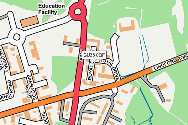 GU35 0QF map - OS OpenMap – Local (Ordnance Survey)
